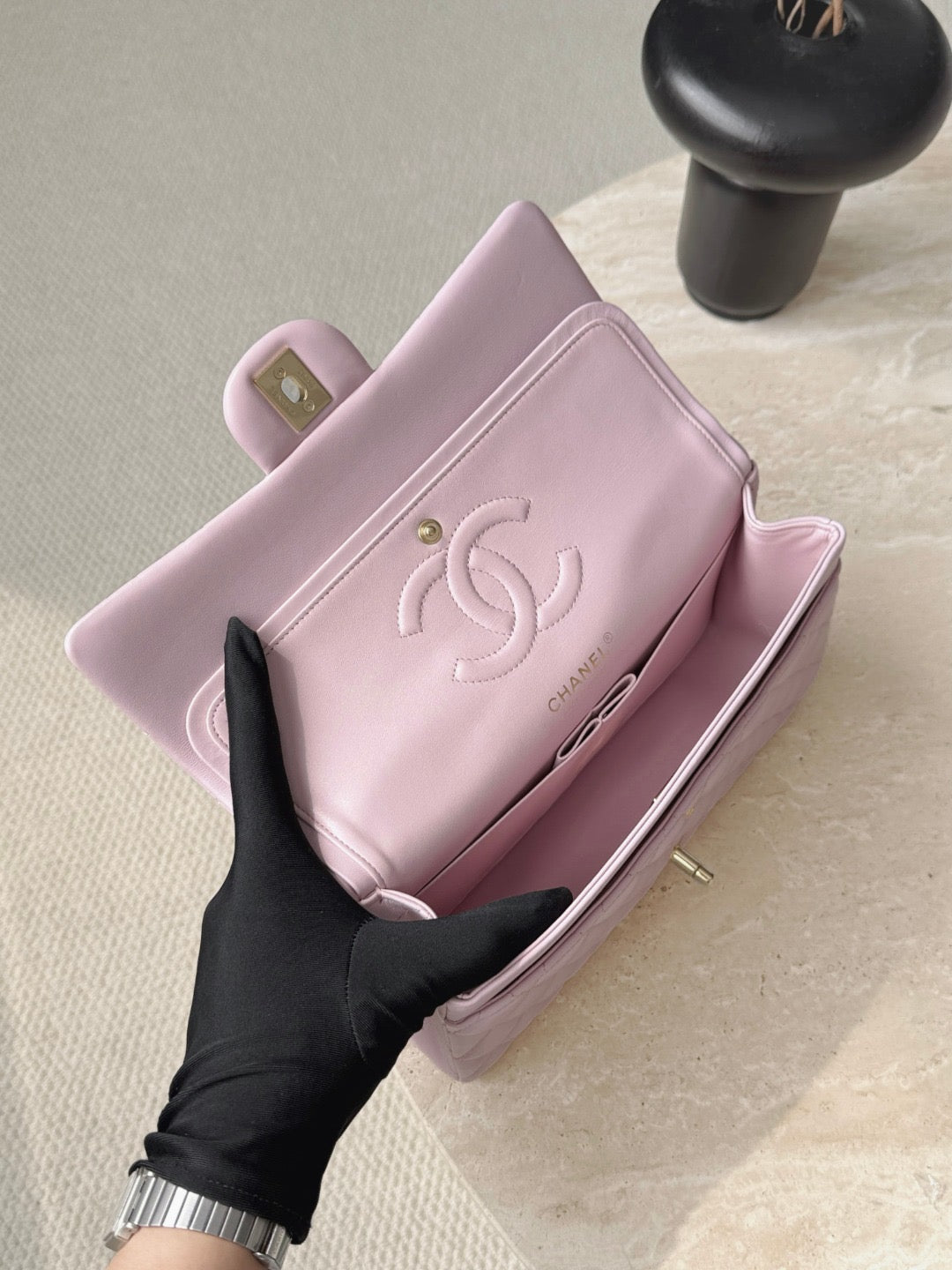 Cc classic flap bag lovers pink