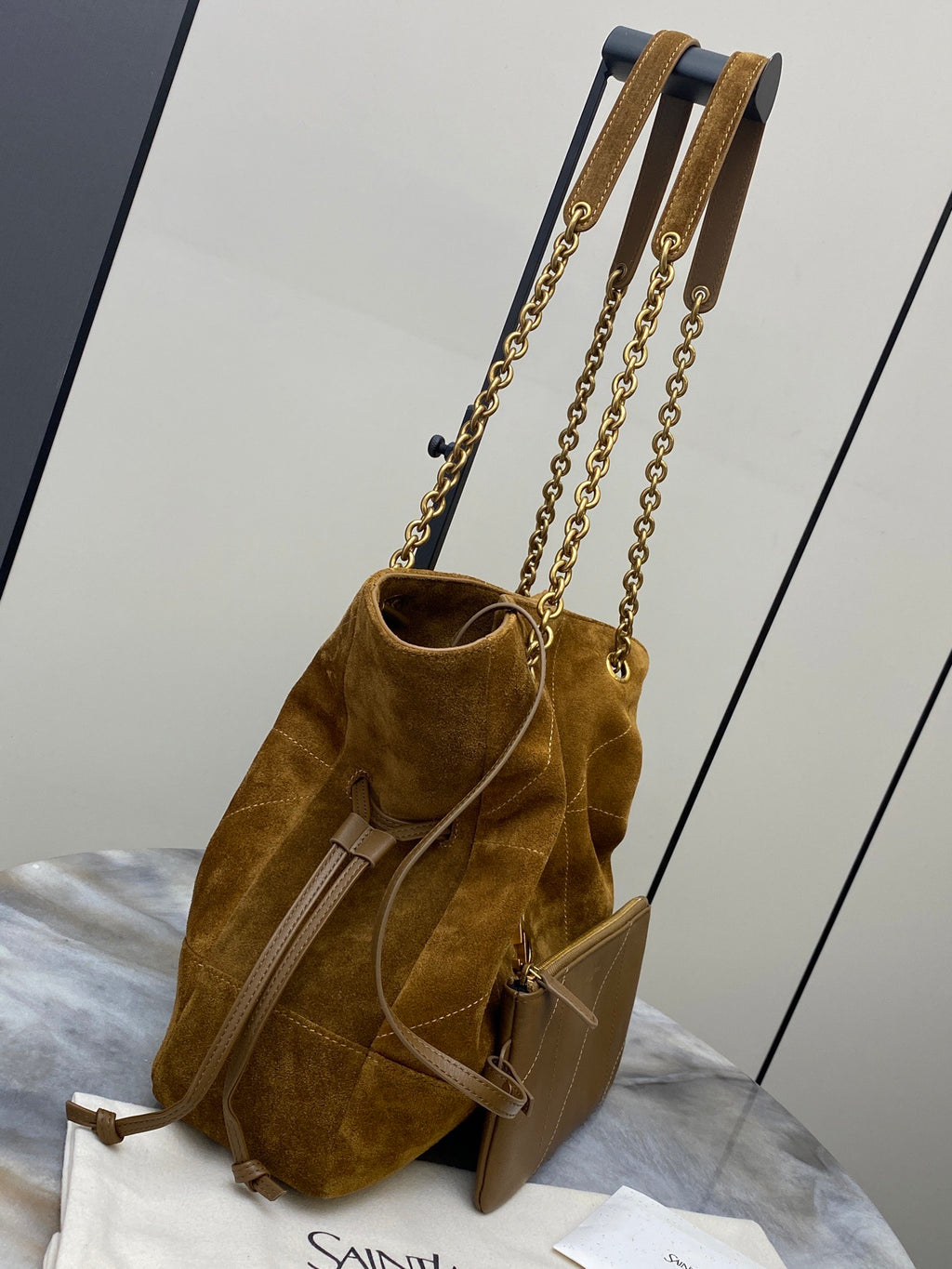 lux jamie poc large gold strap handbag