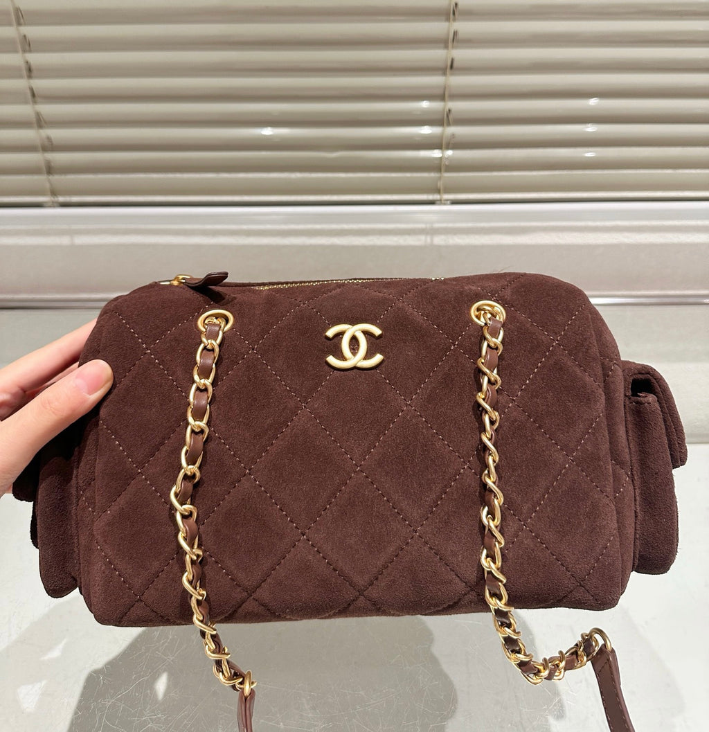 Cc suede bowling bag