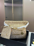 Cc gold coin tweed bag Large