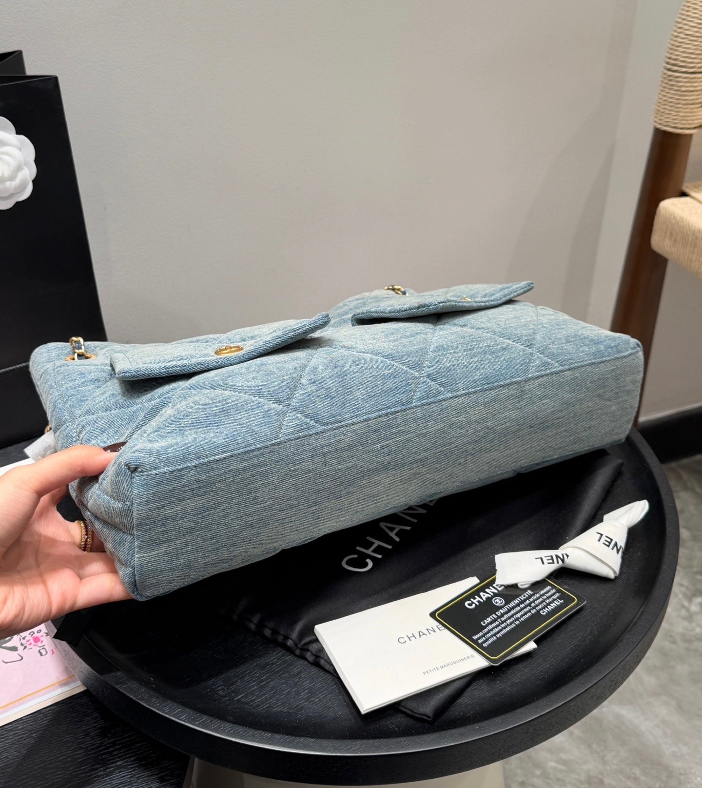 Cc 25k hobo chain tote bag